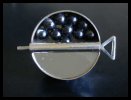 Round Pin with Large Hematite Beads