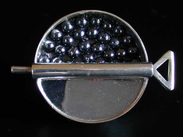 Round Pin with Small Hematite Beads