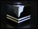 Obsidian Cube with 2 Sandblasted Corners